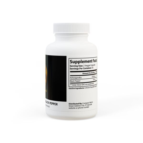 Ashwagandha and Black Pepper Supplement (60 capsules) - U.S Customers only - Image 3